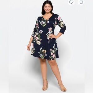 FORTUNE + IVY Candis Back Detail Knit Dress